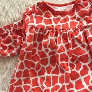 Orange giraffe print dress